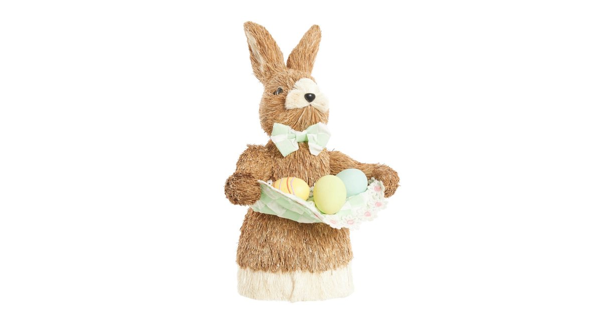 Påskhare med ägg Grön/Vit/Natur L:22 cm B:20 cm H:35 cm