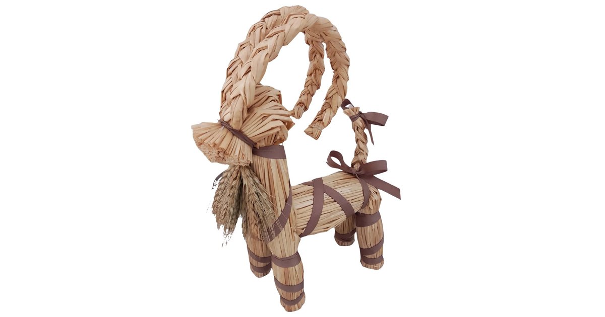 Julbock Mini Halmbock/Julbock Brun/Natur D:23 cm B:9 cm H:30 cm
