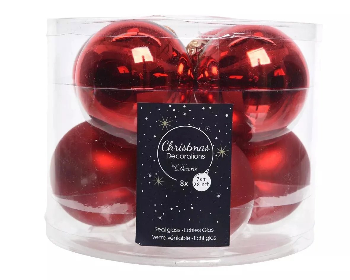 Julgranskula 8-pack Röd 8 st D:7 cm