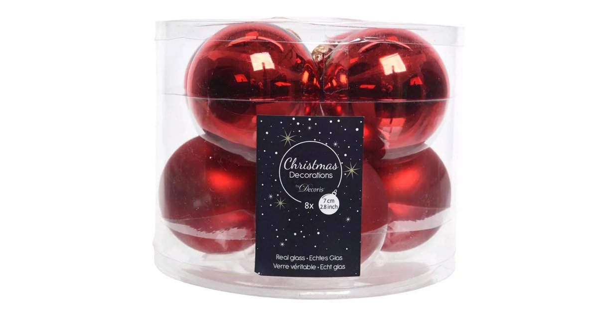 Julgranskula 8-pack Röd 8 st D:7 cm