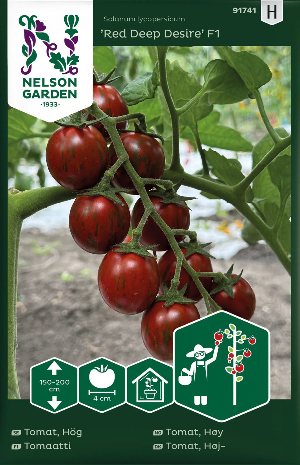 Tomat Hög Deep Red Desire F1