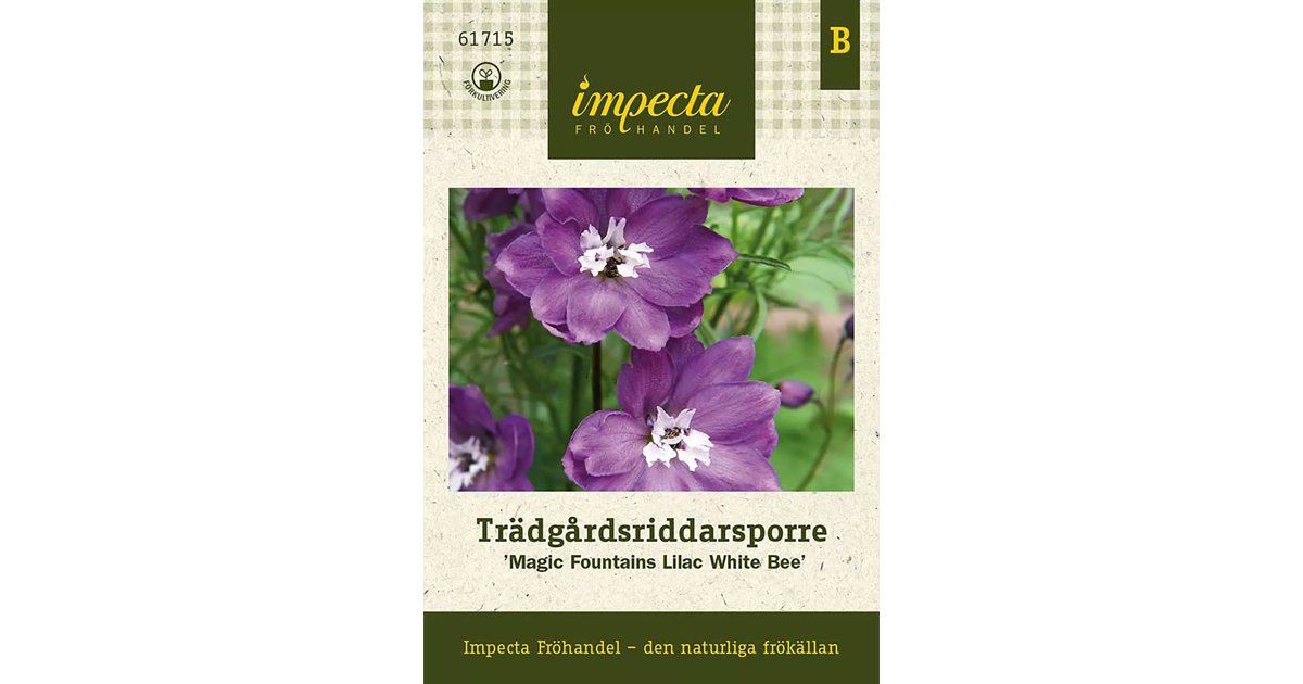 Trädgårdsriddarsporre Lilac White Bee